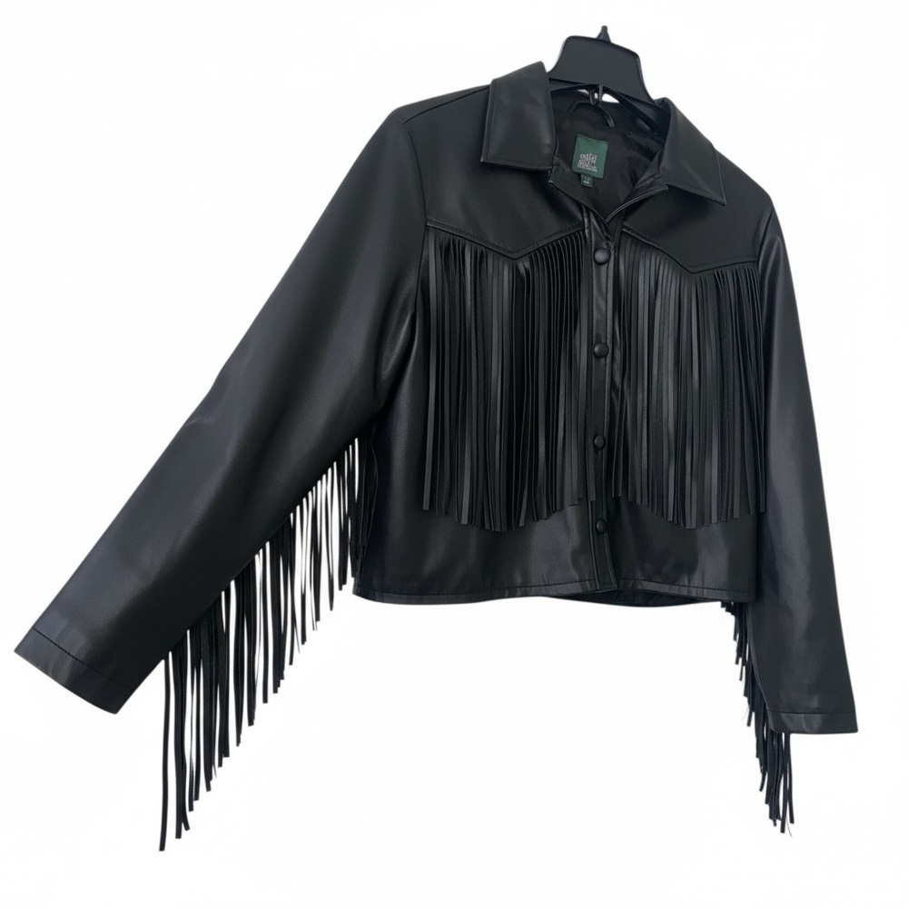 Wild Fable Fringe Black Faux Leather Jacket Size XL
Western Boho Cowgirl Country - Picture 2 of 16